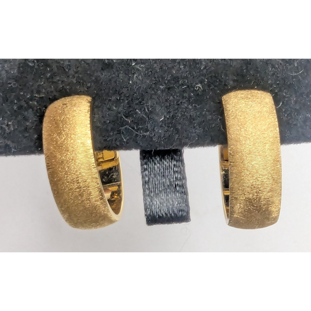 MONET Vintage Gold Tone Brushed Hoop Clip On Earrings Textured Designer